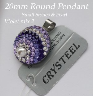 20mm Kör Medál Kicsi Kövekkel & Gyöngyel mix