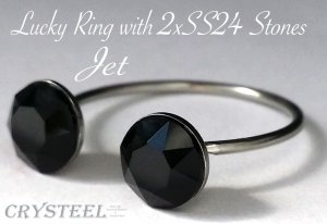 Szerencse Gyűrű 2xSS24 (5,3mm) Kövekkel Állítható
