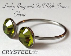 Szerencse Gyűrű 2xSS24 (5,3mm) Kövekkel Állítható